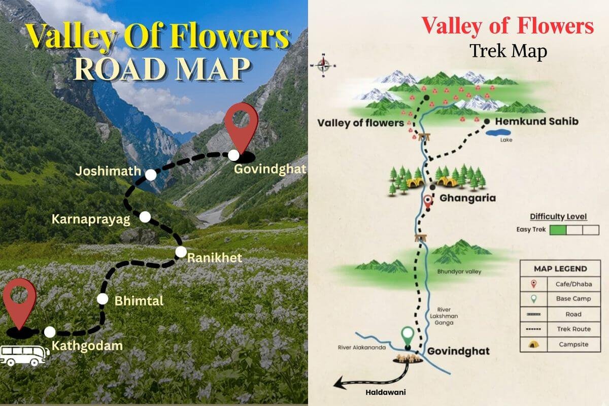 Valley of Flowers and Hemkund Sahib Route